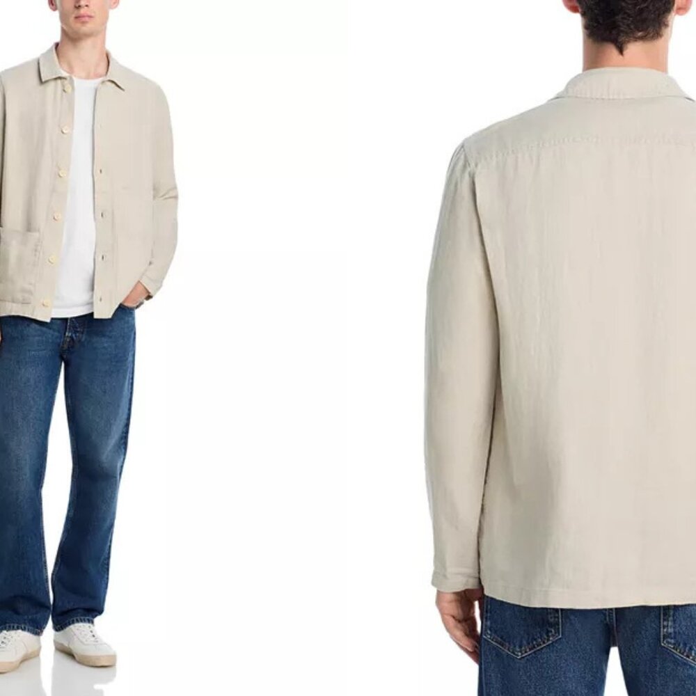 NWT ALEX CRANE mens kite linen shirt jacket in natural (XXXL)